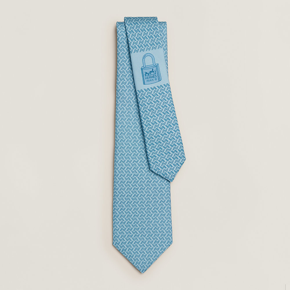 Hermes Paris Silk Light Blue Horse 2024 Printed Tie